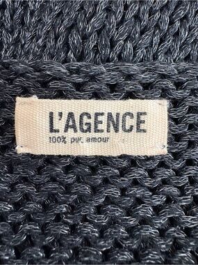 L'AGENCE Vivi Charcoal Metallic Chunky Sweater Tank Top Scoop Neck - Size Small